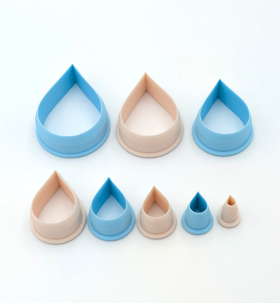 Rain drop Clay Cutter Shape Set ~ Polymer Crafting Tool ~ Stackable Outline