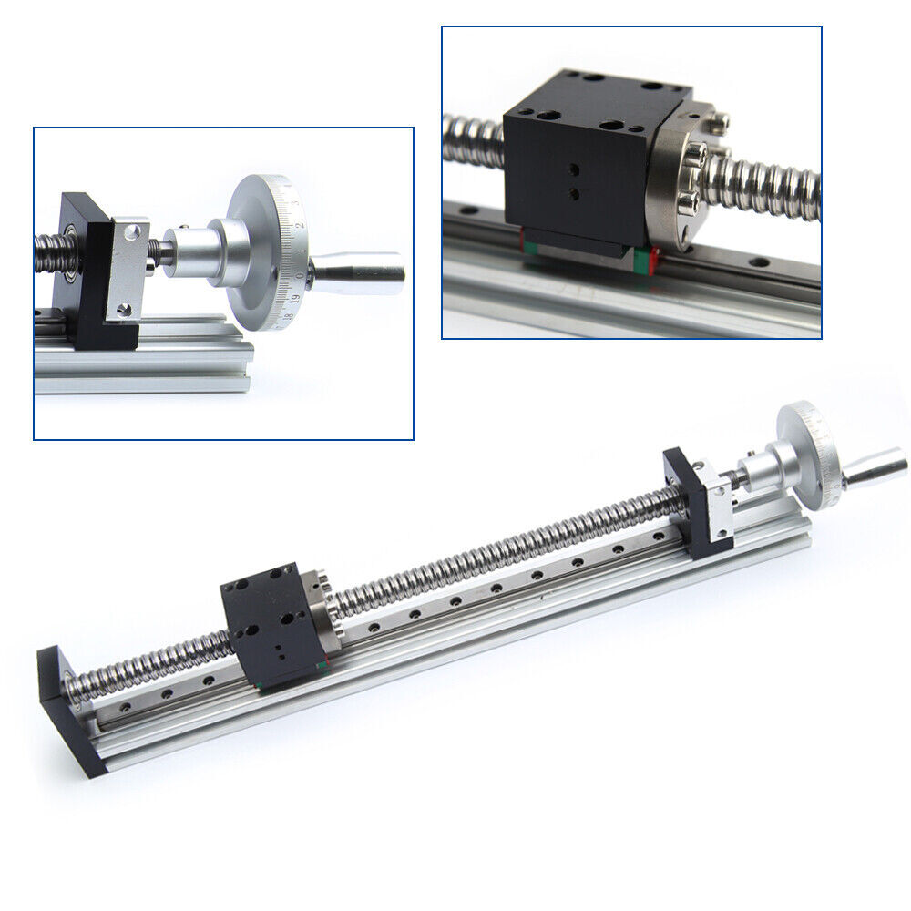 Manual Linear Rail Guide Actuator with Handwheel and Ball Screw Motion