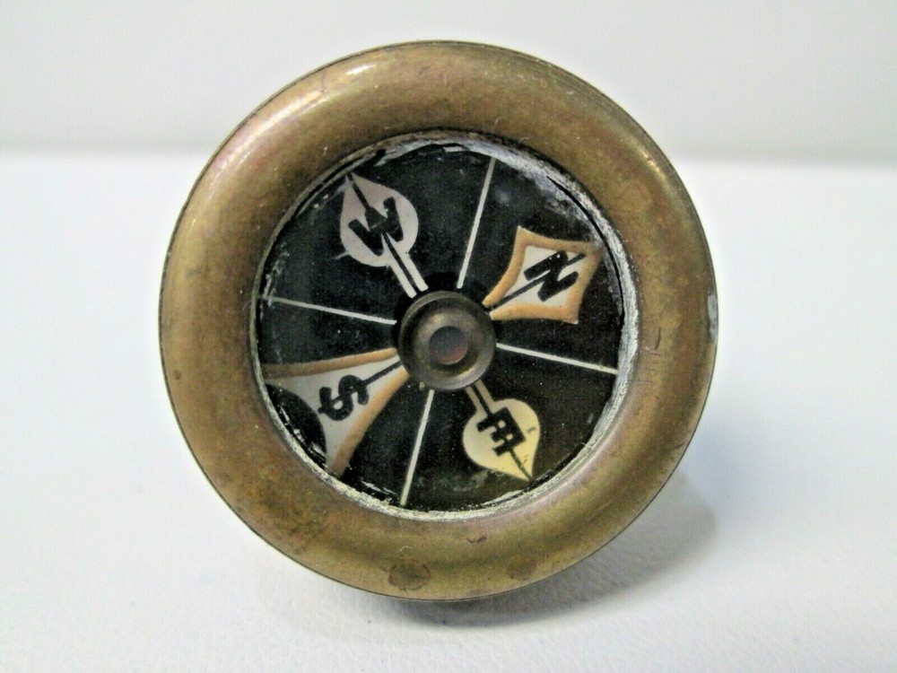 Antique Marble Arms MFG Co. Brass Compass Pin