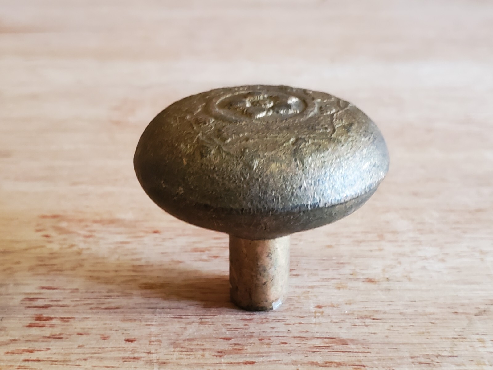 Doorknob Ornate Flower Floral Design Brass Tone Metal Vtg Antique Replacement