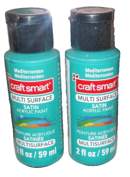 Craft Smart Two 2 Oz Multi Surface Satin Acrylic Paint