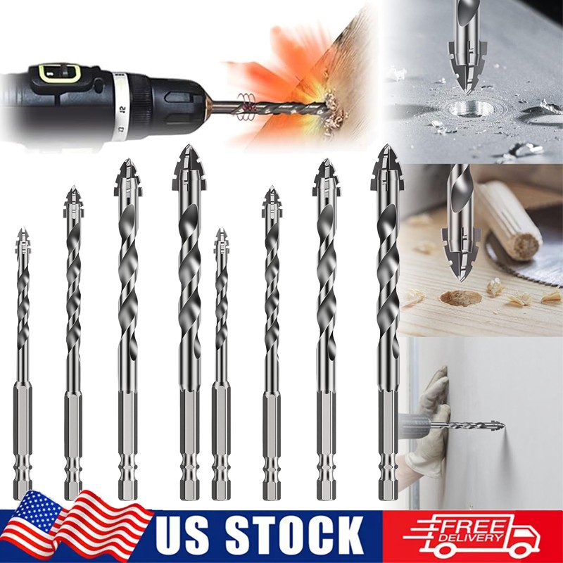 Eccentric Drill Bit Set Four-Flute Sawtooth Eccentric Drill Bit High Hardness US