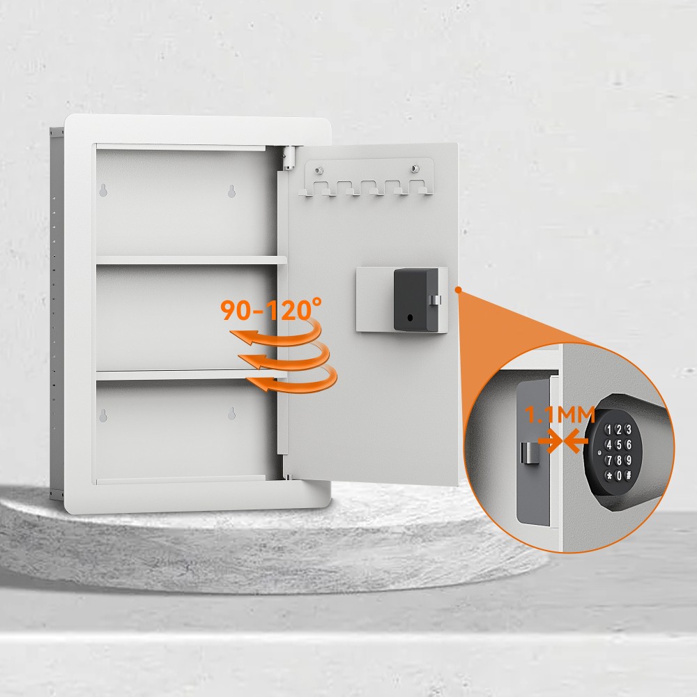 Off Digital Flat Hidden Wall Safe Electronic Keypad Heavy Duty Steel Security