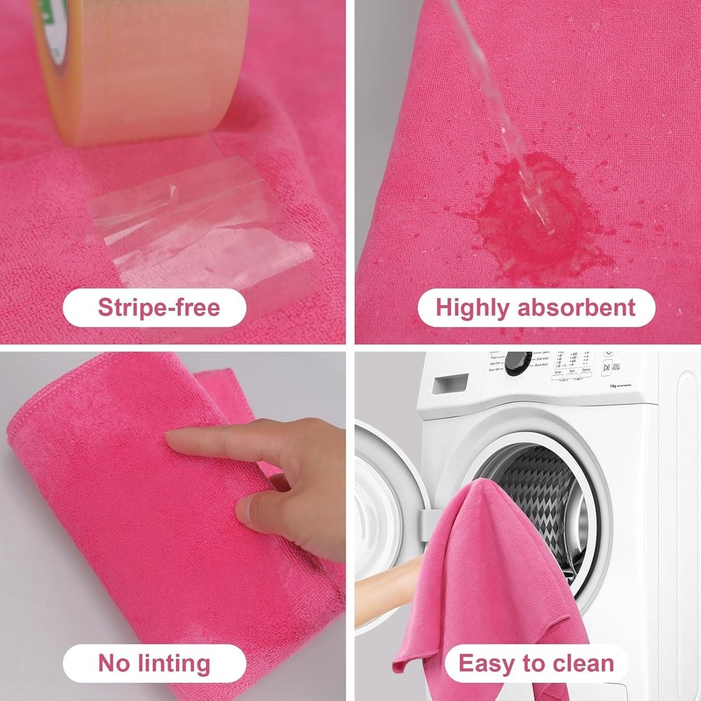 4 Pcs Multicolor Extra Large Microfiber Cleaning Cloth 30 x 20 Inch Reusable ...