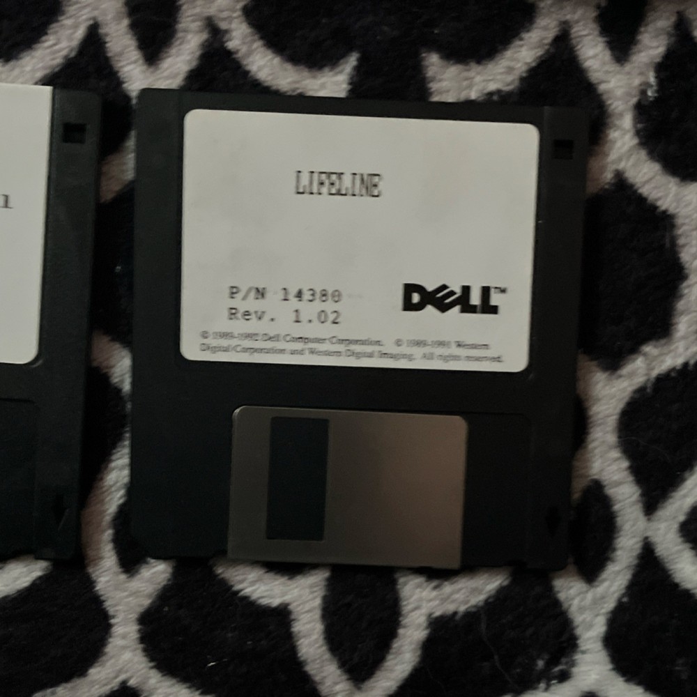 Vintage Dell SofNet FAXit & Dell Lifeline Software 3.5" Floppy Discs