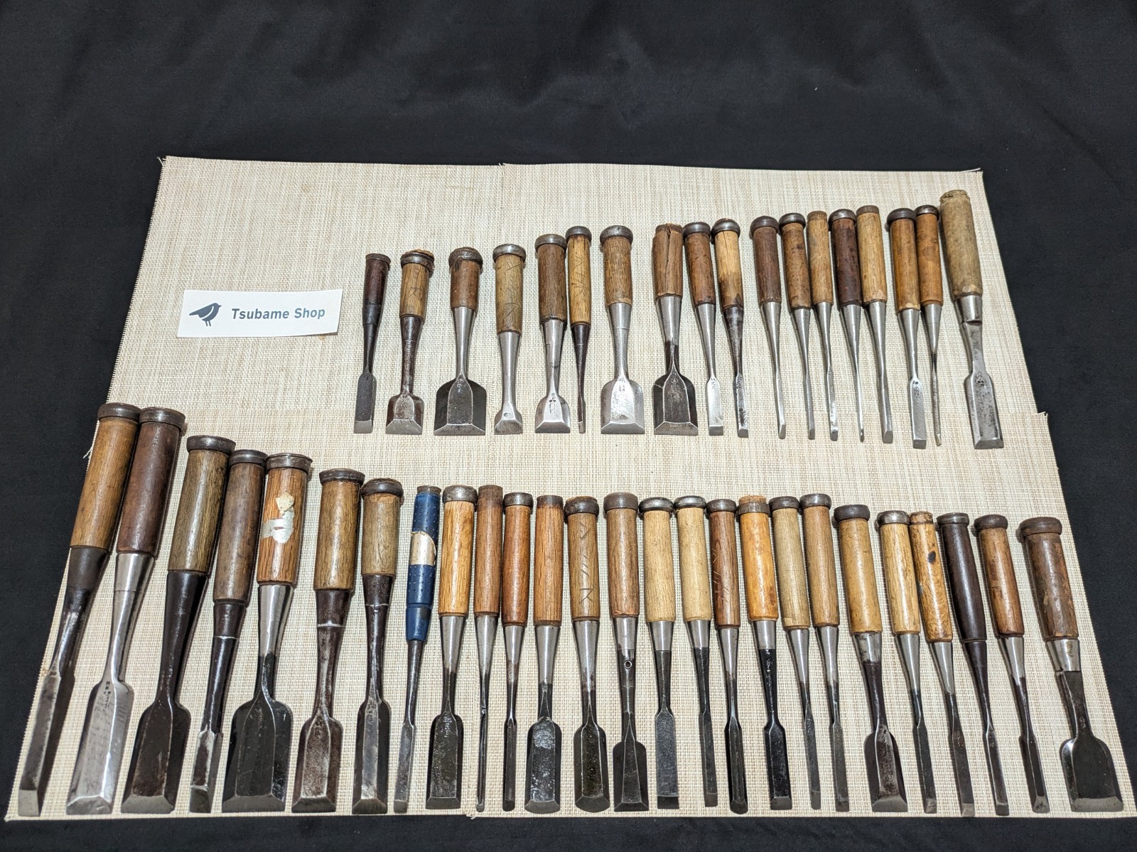 Japanese Chisel Nomi Carpenter Tool Set of 44 Hand Tool wood working R3376