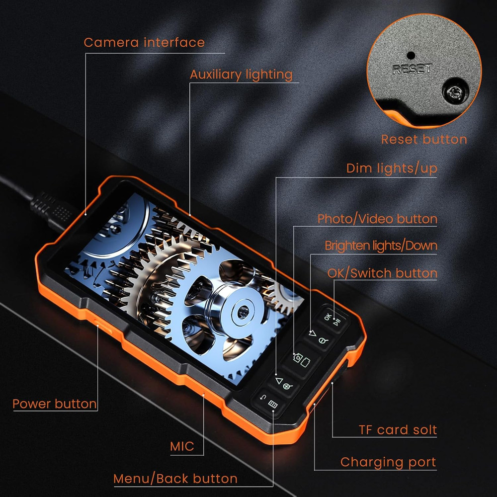 Waterproof Industrial Borescope Inspection Camera