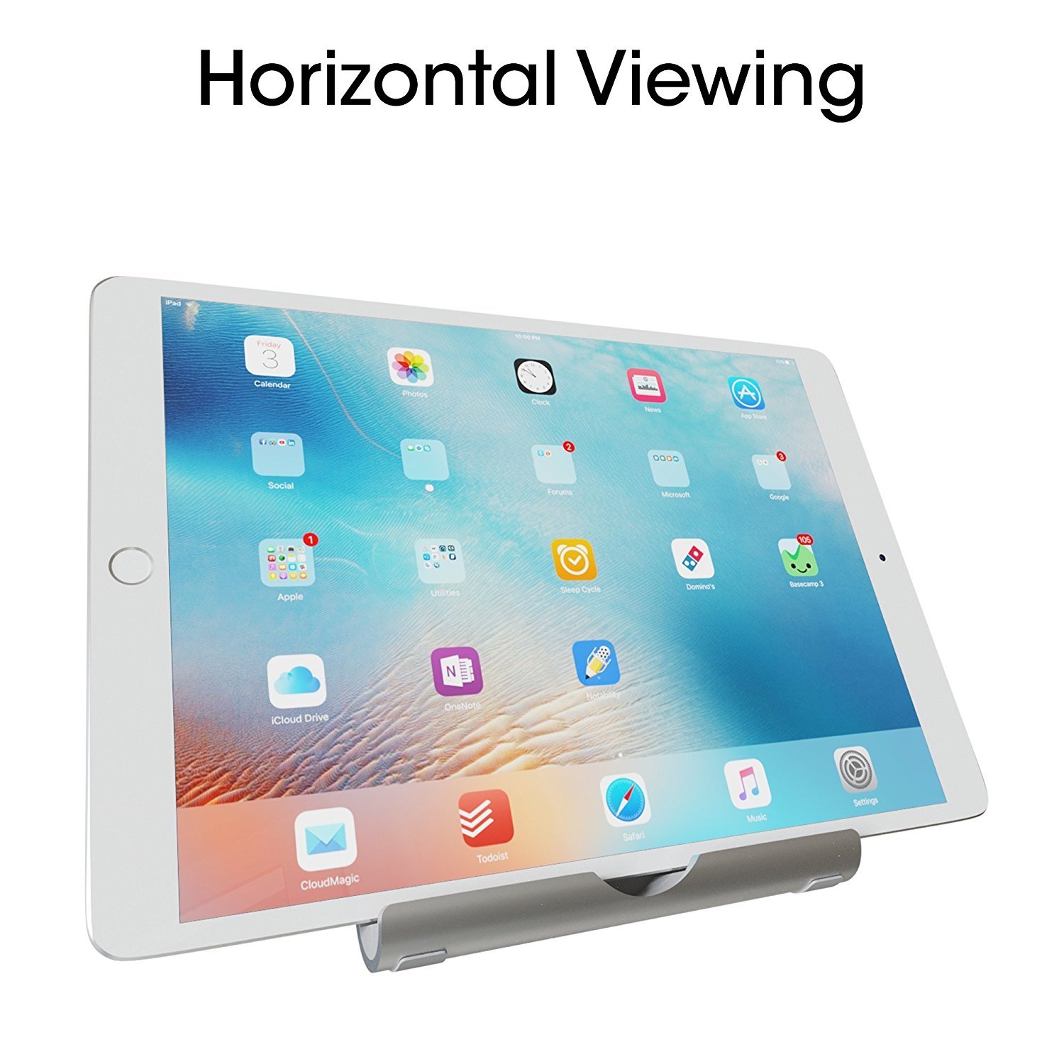 TechMatte Multi-Angle Aluminum Desktop Tablet / Phone Stand Holder (Silver)