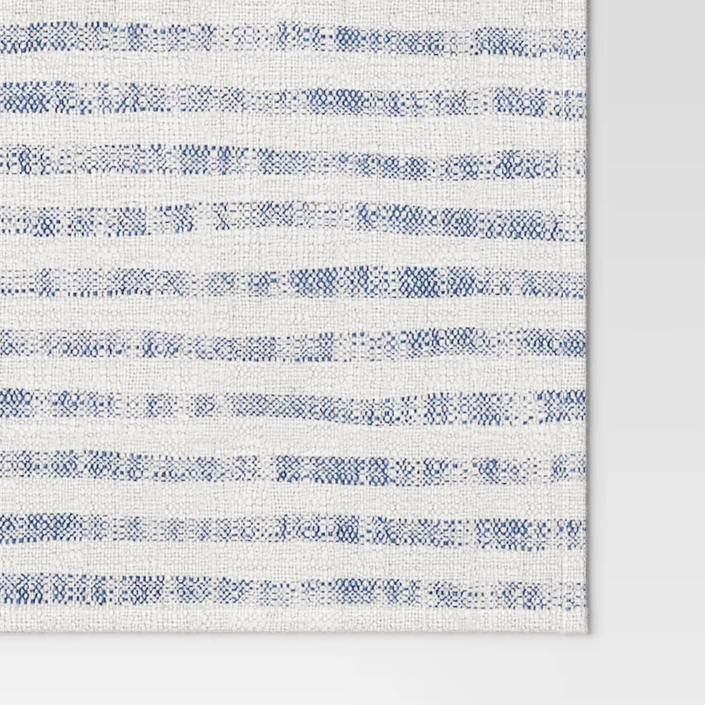 90"x20" Table Runner Blue Striped - Threshold