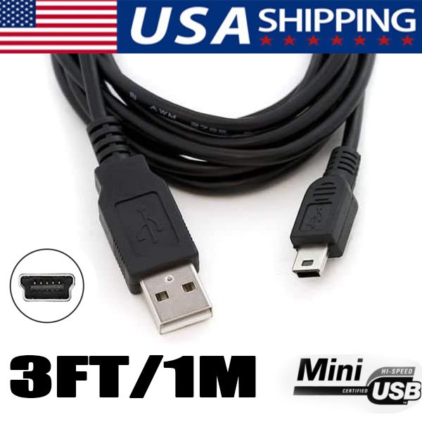 3FT Mini USB Data Sync Charger Charging Cable Cord SatNavs, Dash Cam