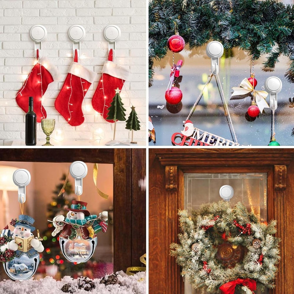 Shower Hooks Inside Shower Reusable Waterproof Utility Suction Cups Hooks 4 Pack