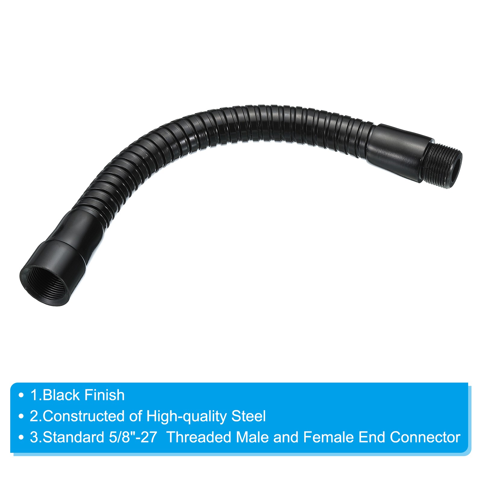 8" Microphone Gooseneck 5/8"-27 Thread Metal Universal Hose Flexible Arm Tube