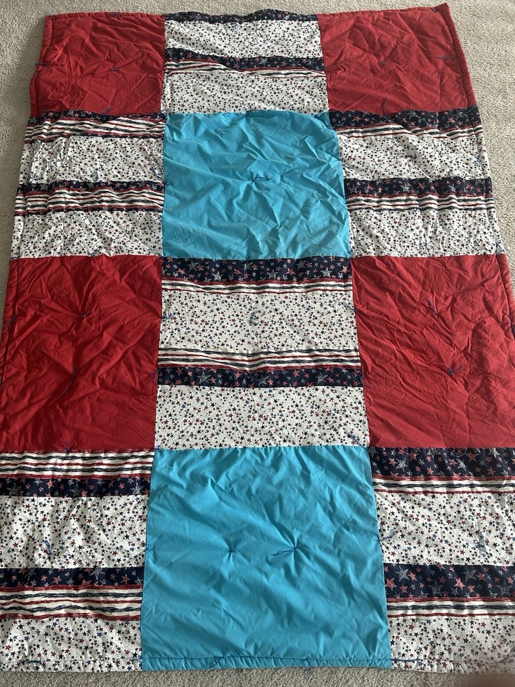 Handmade Patchwork Quilt 56x76 Americana