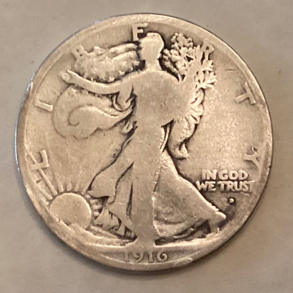 1916 D Walking Liberty Half Dollar cd -
