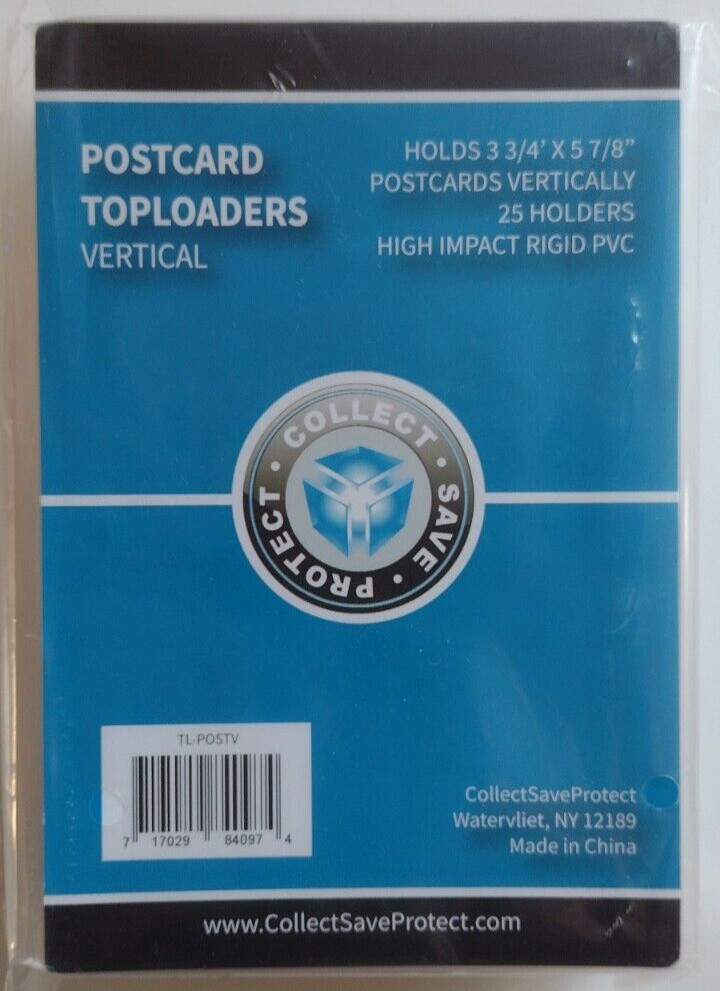 (25) CSP Vertical Postcard Rigid Top Load Protector New NIP ID: 3 3/4x5 7/8