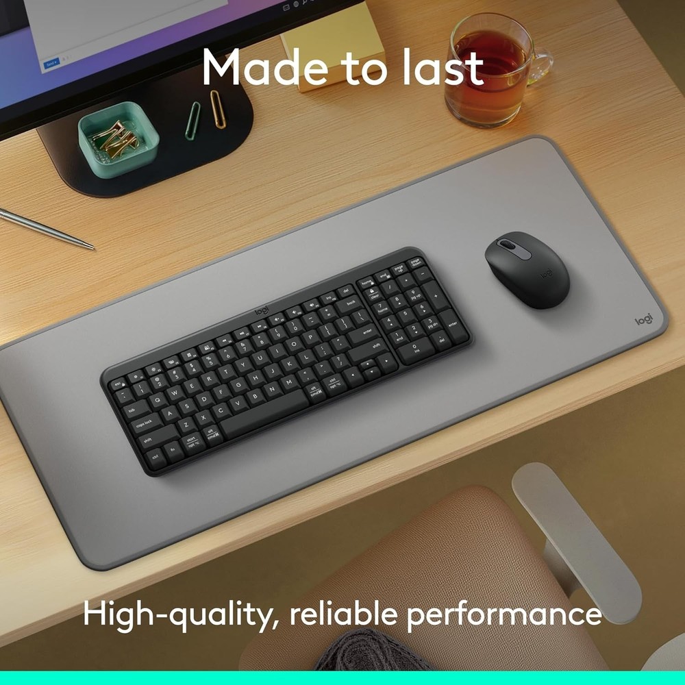 Compact MK250 Bluetooth Keyboard with Ergonomic Mouse - Perfect for Workspaces