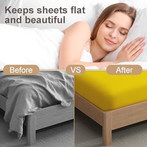 4pcs Bed Sheet Straps Holders, Adjustable Non Slip Elastic Bedsheet 4pcs White