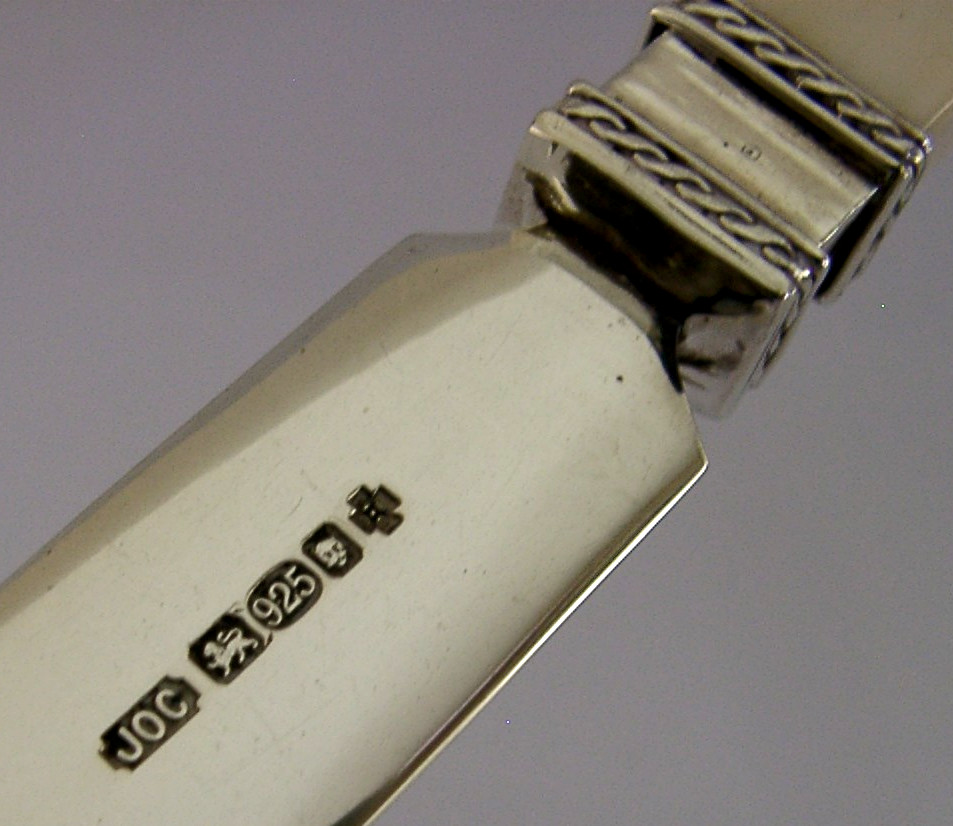 RARE SUPERB ENGLISH SOLID STERLING SILVER LETTER ENVELOPE OPENER 2000 HEAVY 110g