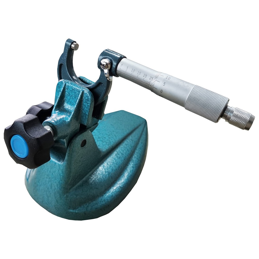 "Precision Micrometer Holder Stand Cast Iron Base for 0-4"" Micrometers"