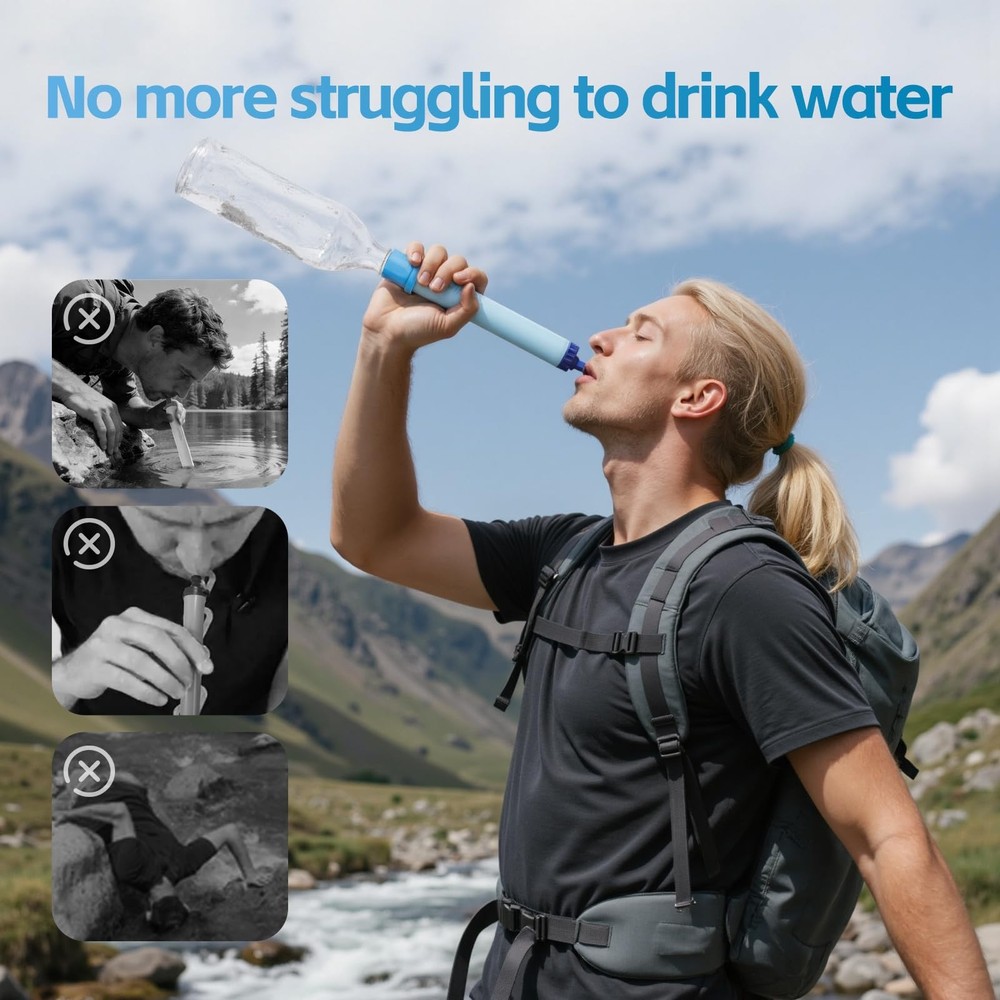 2 Pcs Water Filter Coupling Compatible with LifeStraw, Easy Drinking & Sharin...