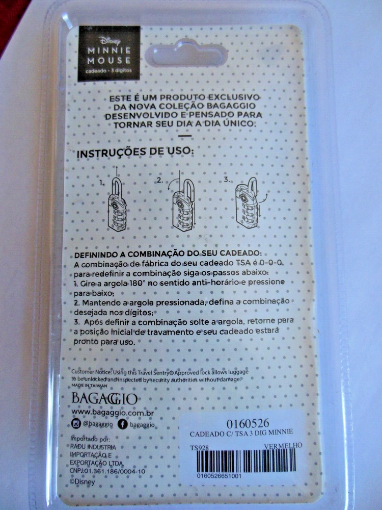 MINNIE MOUSE / Luggage Lock * TSA Accepted & Recognized *FREE SHIPPING