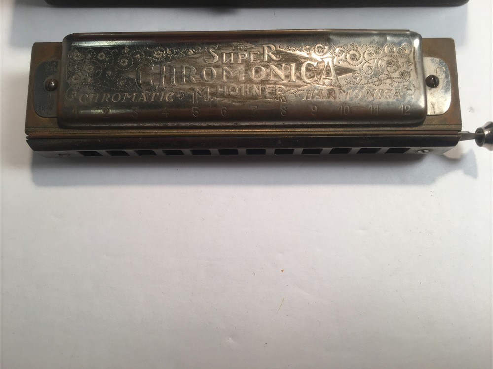 VINTAGE M. HONER SUPER CHROMONICA CHROMATIC HARMONICA ORIGINAL CASE
