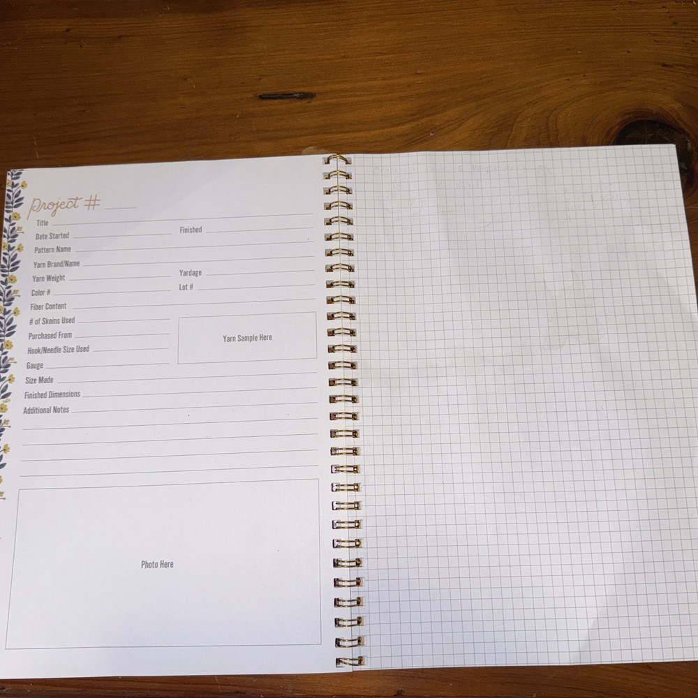 Needle Art Projects In Progress Notebook Tracker for Knitting / Crochet Projects
