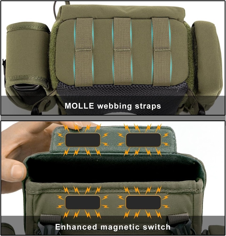 Binocular Harness Chest Pack: Bino Case with Rangefinder Pocket, Multi Pockets