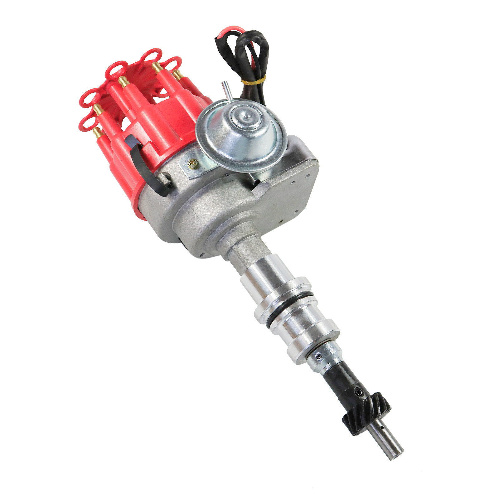 FOR SMALL BLOCK FORD 289-302 Small HEI Distributor + 45K Coil +SPARK PLUG WIRES