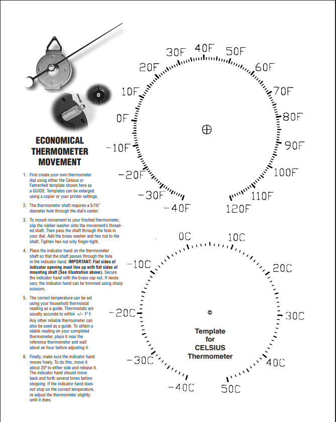 Thermometer Movement Indoor/Outdoor - READ DESCRIPTION