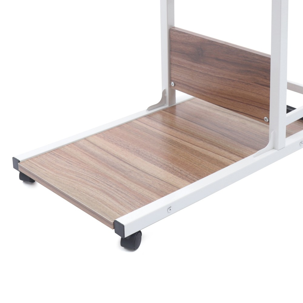 Portable Office Laptop Desk Rolling Adjustable Table Cart Computer Mobile Stand