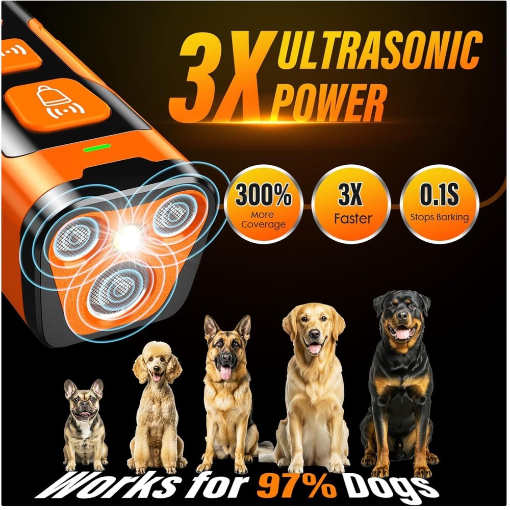 Triple Ultrasonic Dog Bark Deterrent