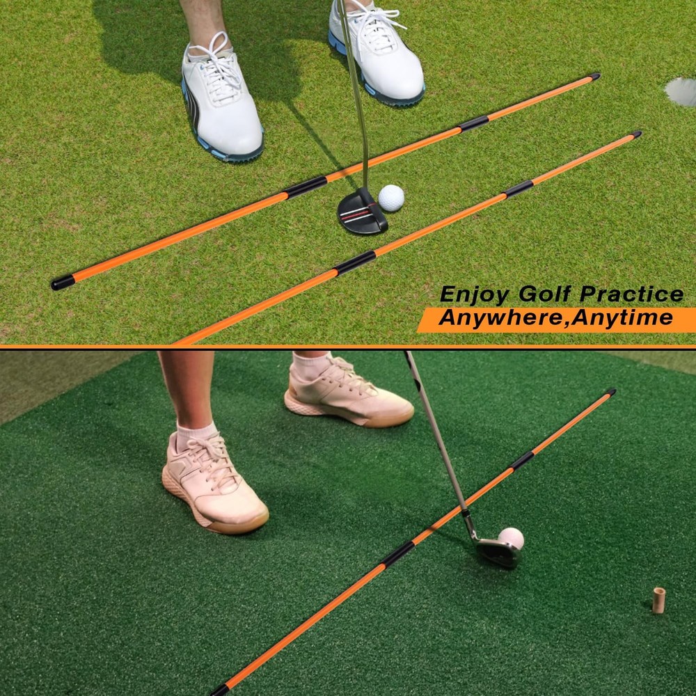 Premium Golf Alignment Sticks 3 Pack, 40" Putting Trainer, orange
