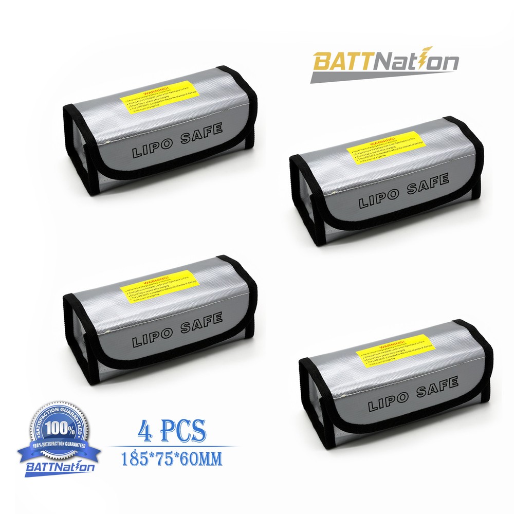 4x LiPo Battery Fireproof Explosion proof Guard Charging Safe Bag