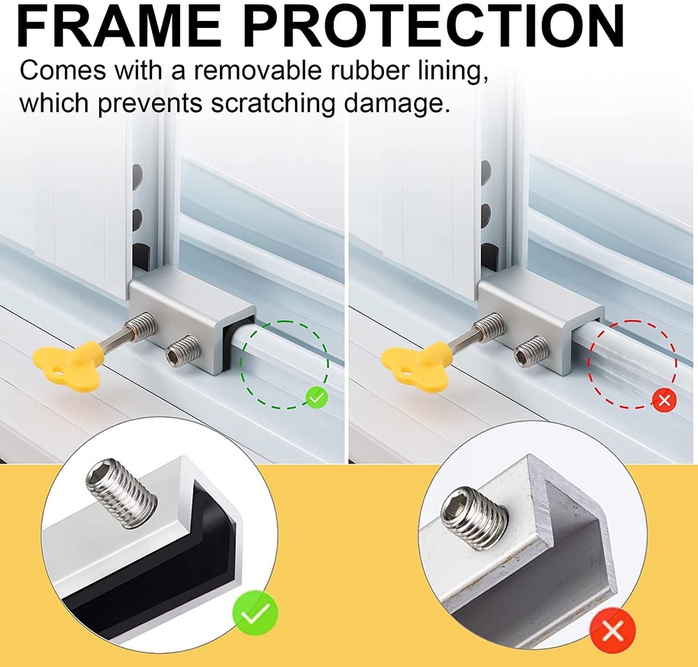 Window Locks, 8 Sets Sliding Security Window Lock with Key for Vertical & Hor...