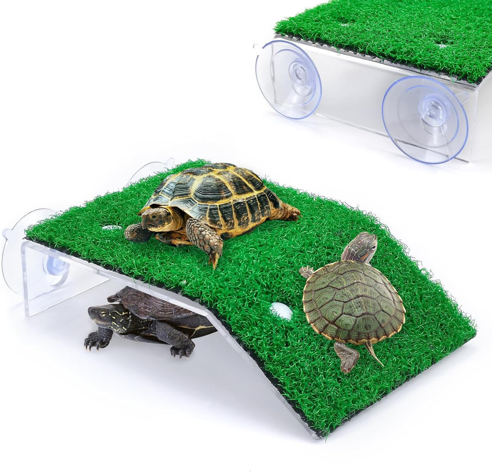 Turtle Resting Basking Platform Simulation Grass Turtle Ramp, Lawn Tortoise Clim