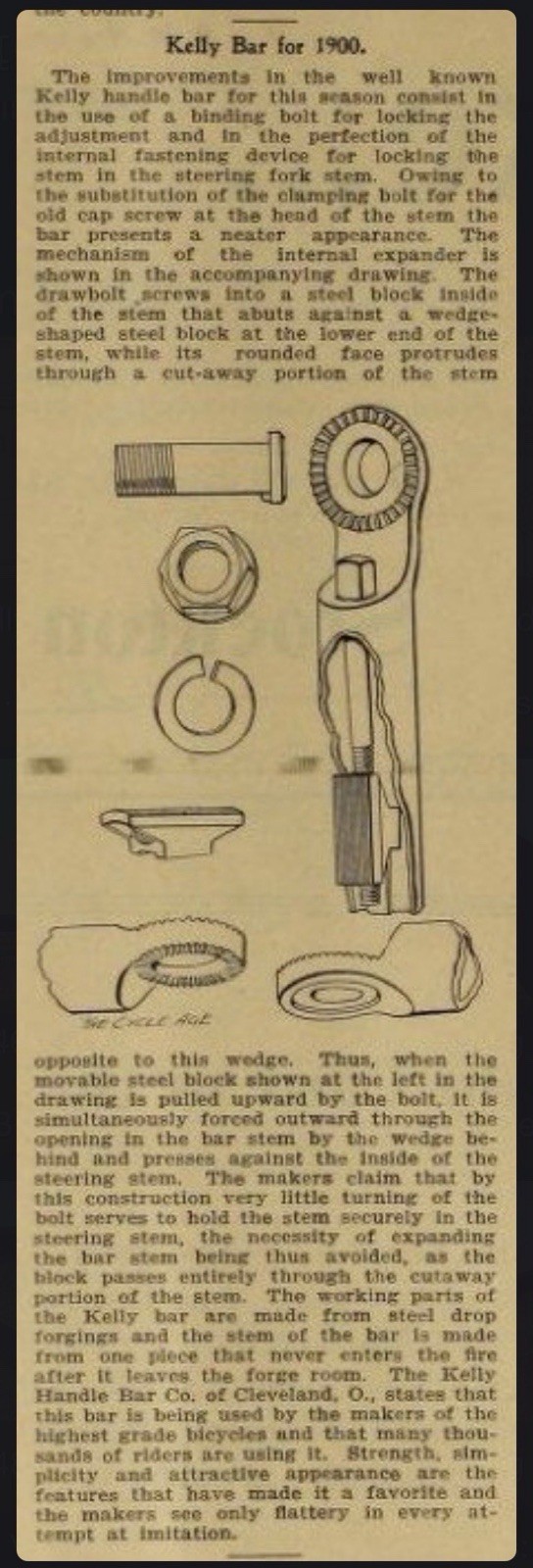Circa 1900 Antique Kelly Adjustable handlebars