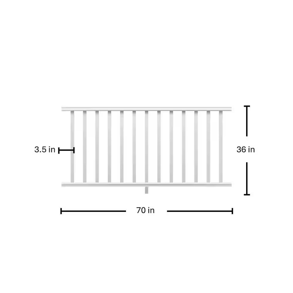 Armorguard Regency 70 In. White Composite Rail Kit