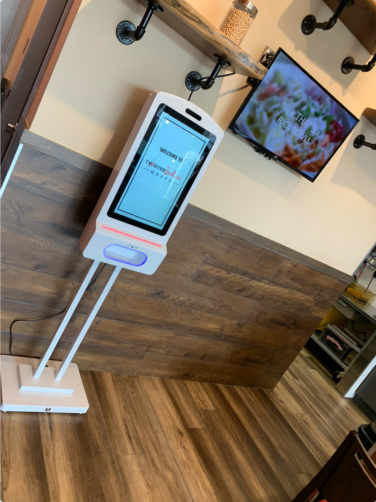 Interactive Digital Display Kiosks With Integrated Touchless Hand Sanitizer