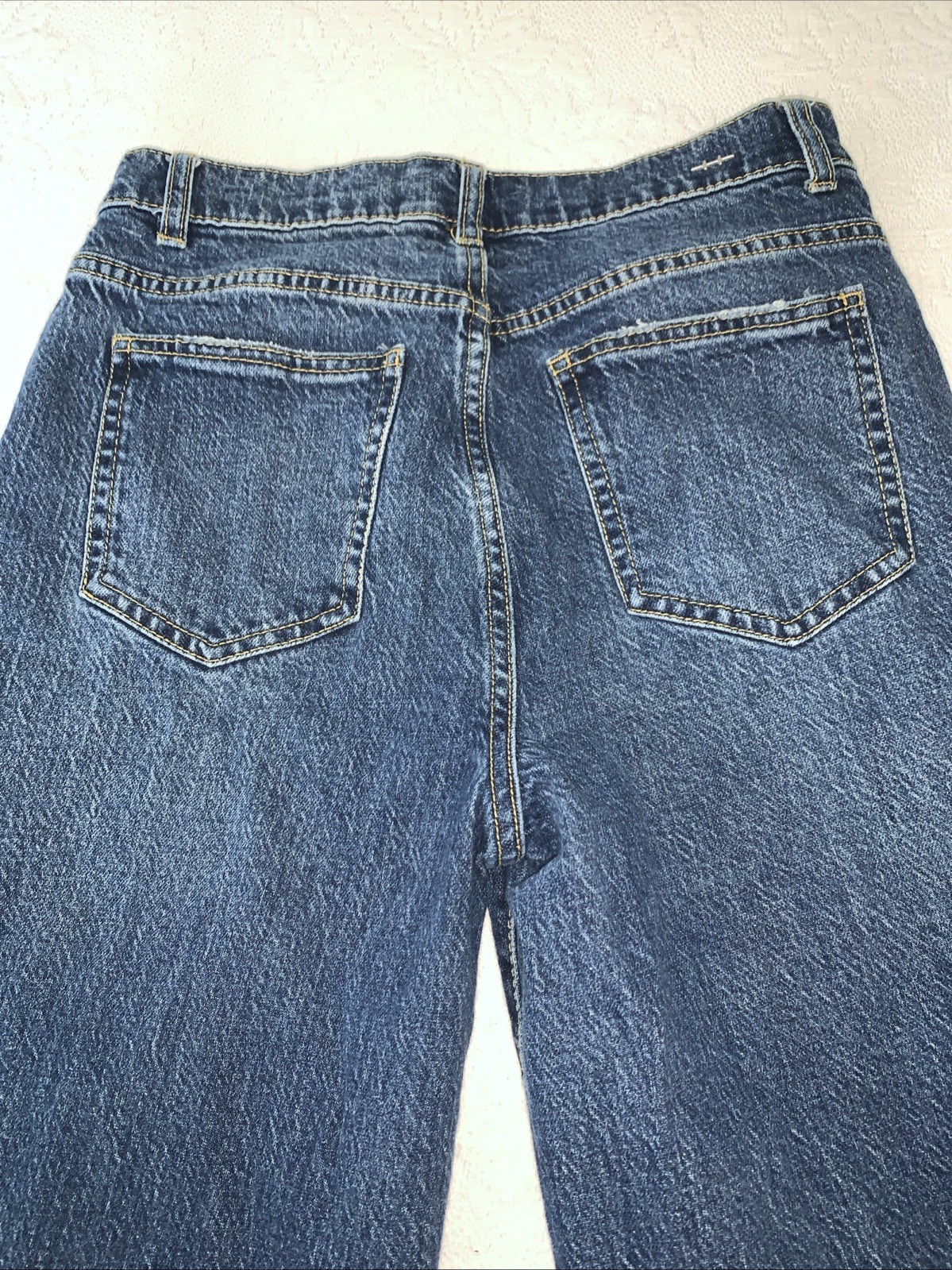 Habitual jeans Denver high rise wide leg raw hem blue stretch denim Sz 28 - 6