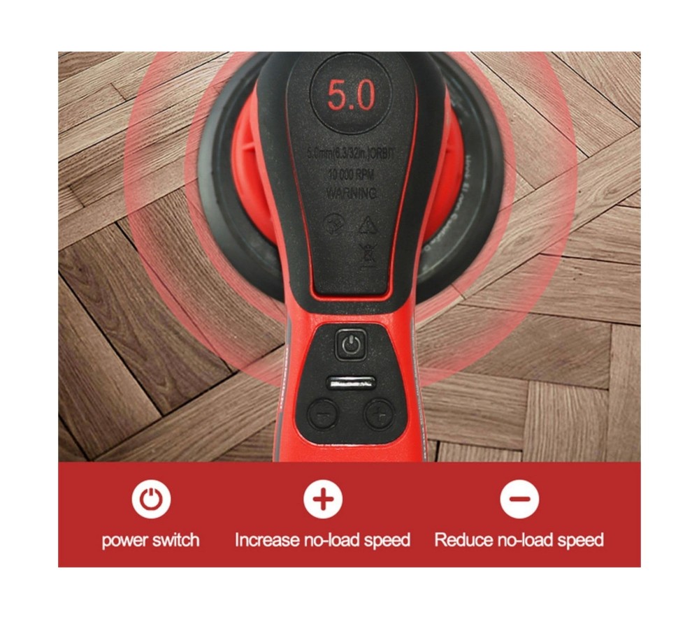 Random Orbital Sander Brushless 350W 3A Multi-function Variable Speed Electri...