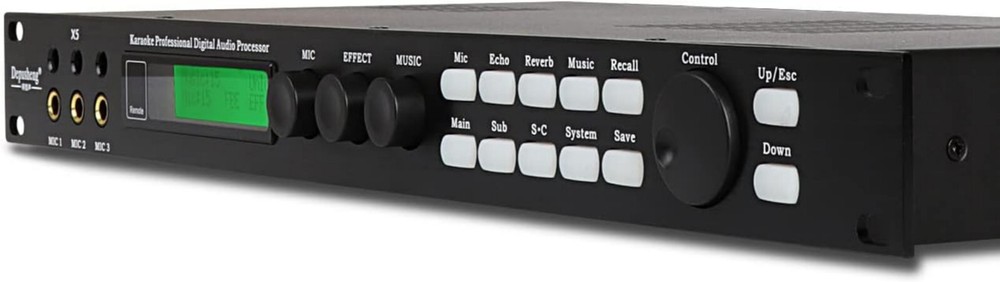 High-Quality Karaoke Audio Processor with 3 Microphone Channels and EQ Control=