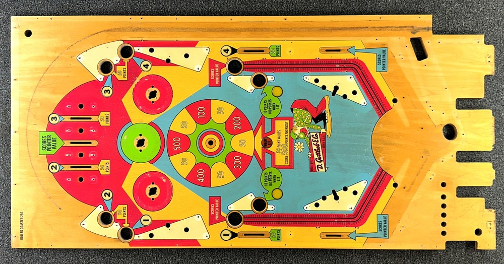 Gottlieb Roller Coaster Pinball Machine Game Playfield