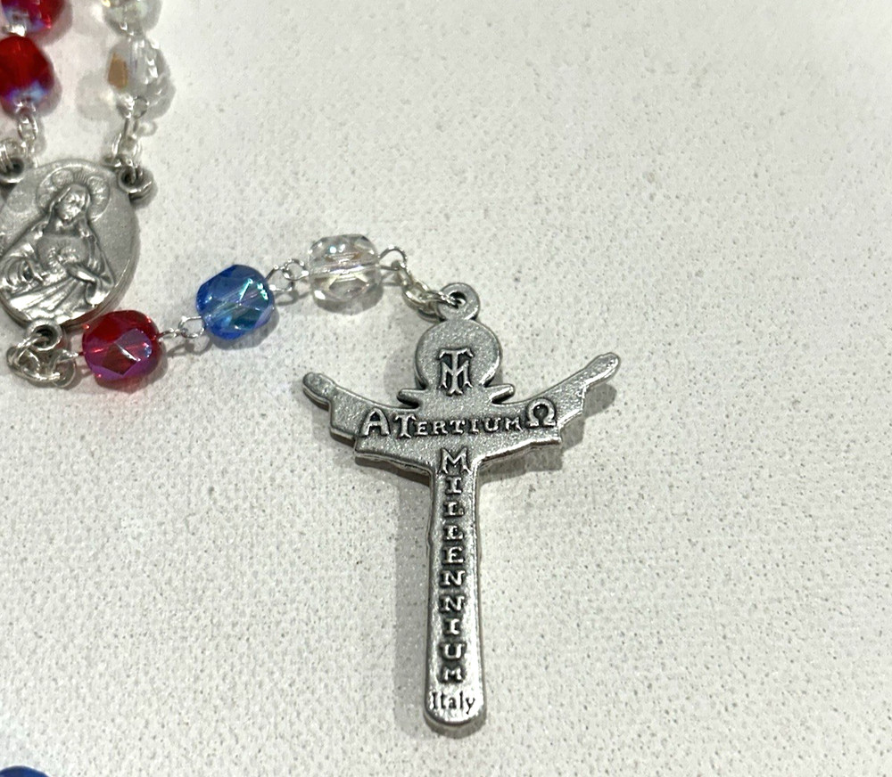 Holy Trinity Chaplet, 11", w/ Laminated Prayer Card, Instructions, Made in Italy