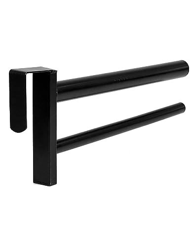 Removable Double Saddle Rack - PVC Coated, Adjustable, Durable, One Size - Black