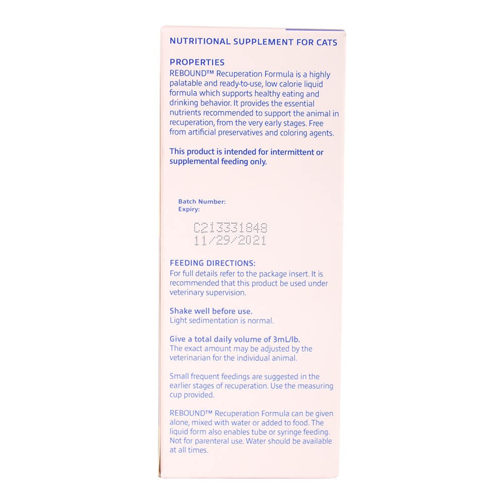 Rebound Recuperation Formula for Cats