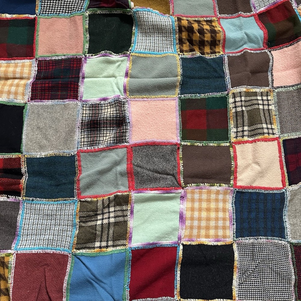 Wool Patchwork Quilt 57 Inches X 47 Inches