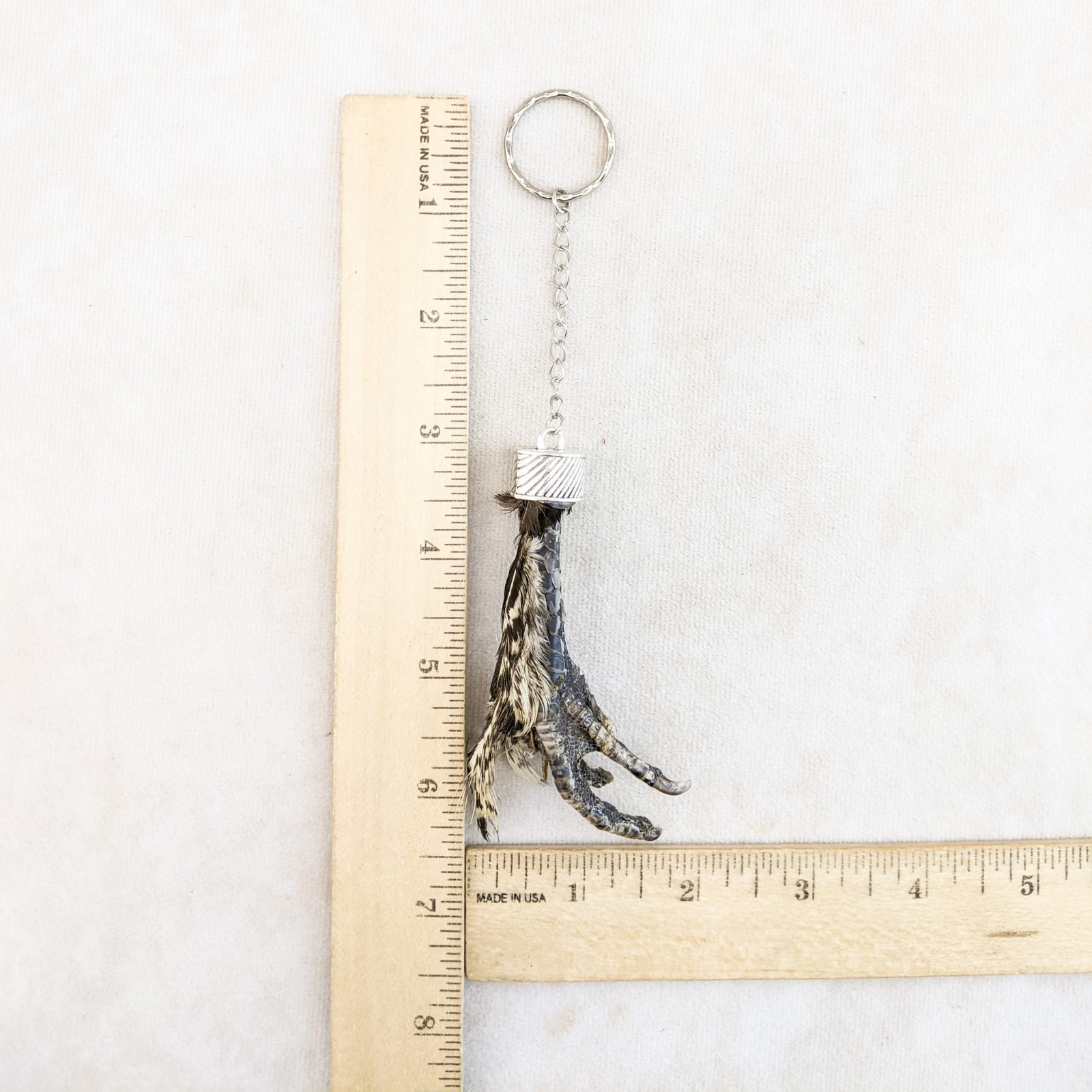 Real Chicken Foot Key Chain talisman voodoo pirate Taxidermy gift costume prop
