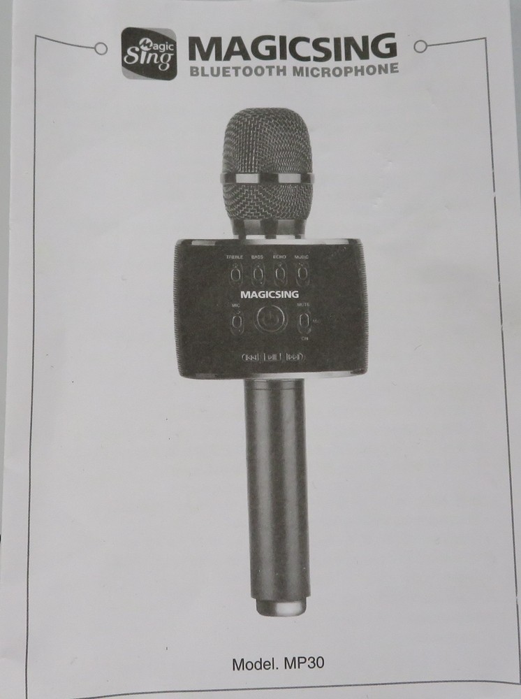 Magic Sing Karaoke MP30 Bluetooth Wireless Mic Mircophone + Speaker - A+++ Cond.