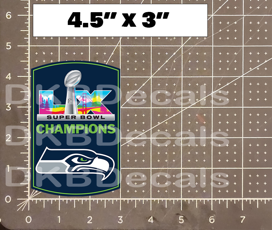 Seattle Seahawks - Super Bowl LX Champions 4.5" x 3" Glossy Vinyl Sticker